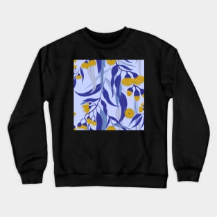 Eucalyptus flowers in gold and blue Crewneck Sweatshirt